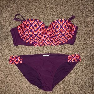 Two Piece Bustier Style Bathing Suit